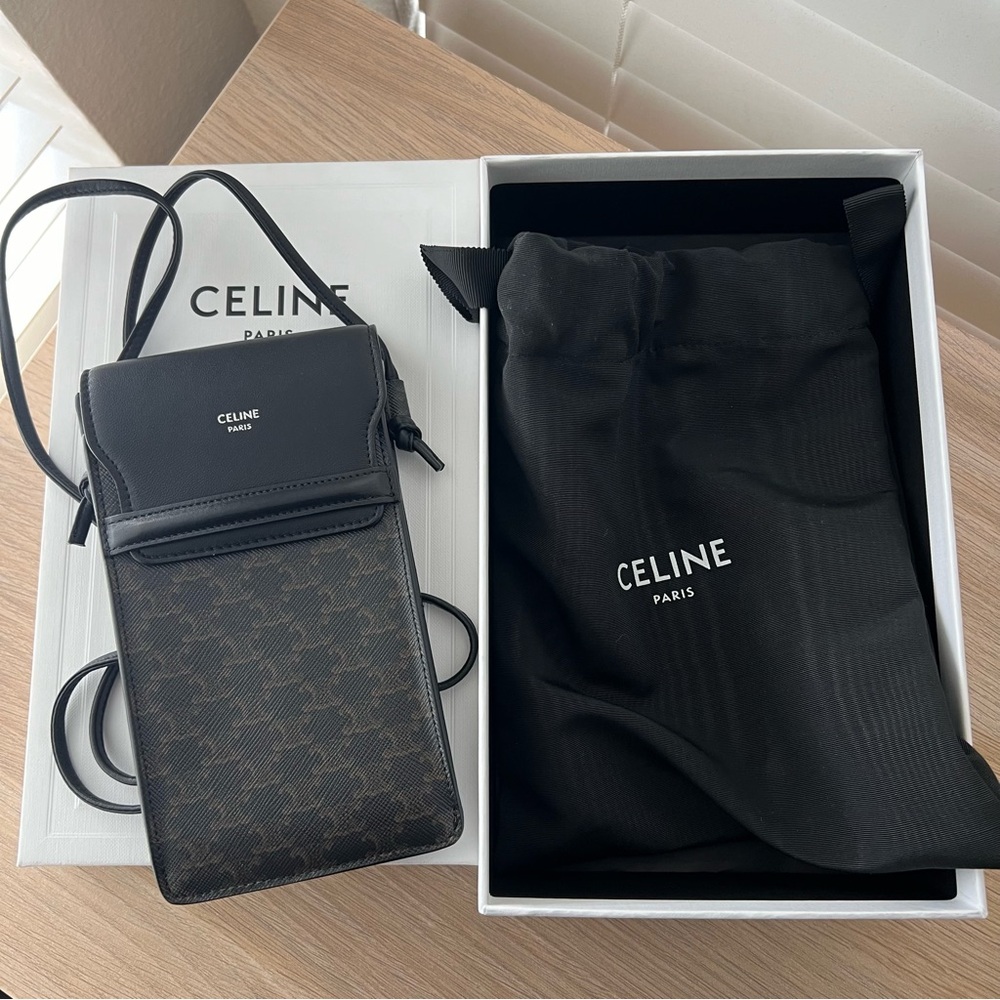 CELINE Phone Pouch with Strap NEW
